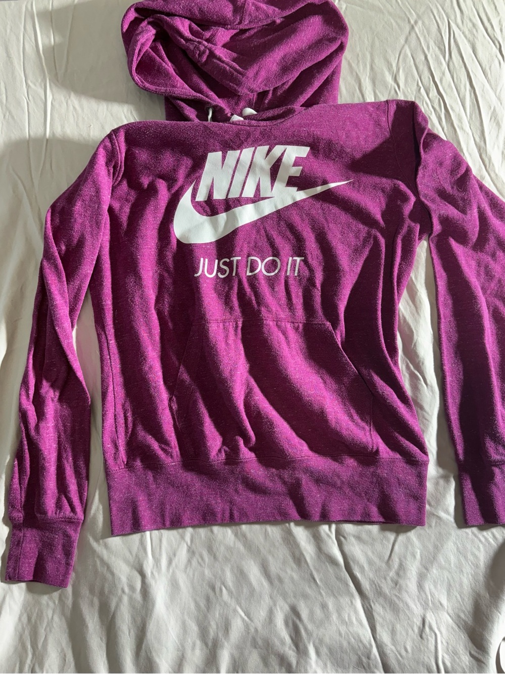 Nike Women’s Magenta Hooded Sweatshirt with White Logo